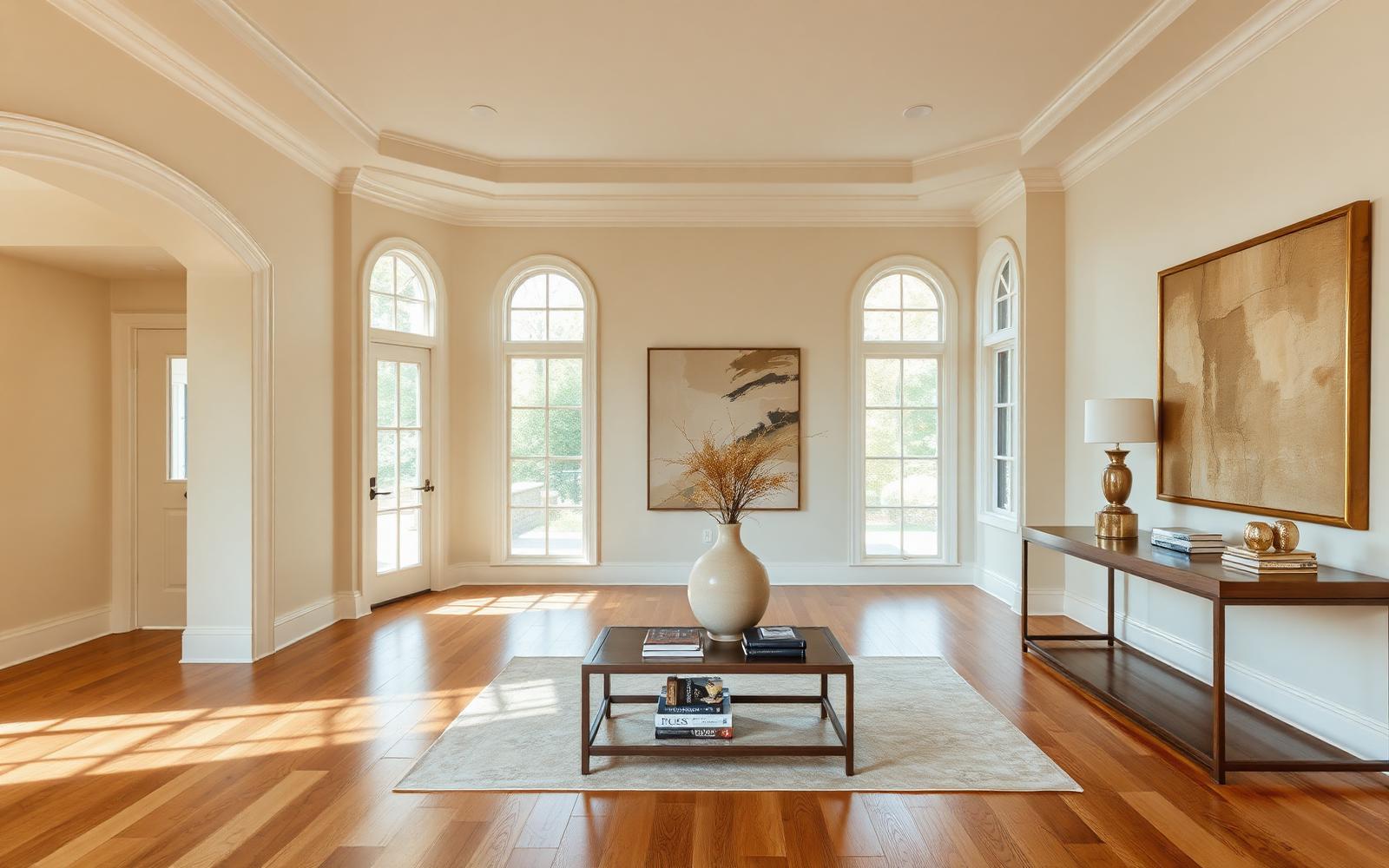 A luxurious foyer prepared for listing